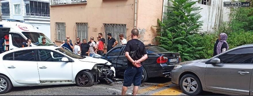 Samsun Bafra'da Elekçi Yokuşu'nda bir kaza daha