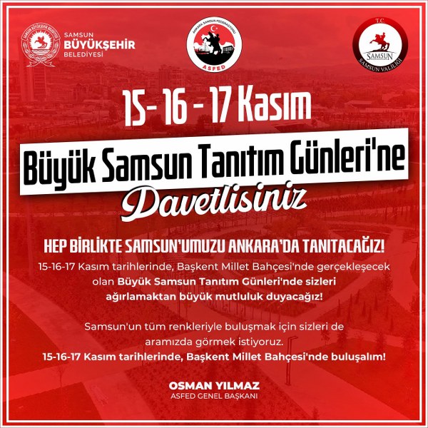 ASFED Büyük Samsun Tanıtım Günleri düzenleyecek
