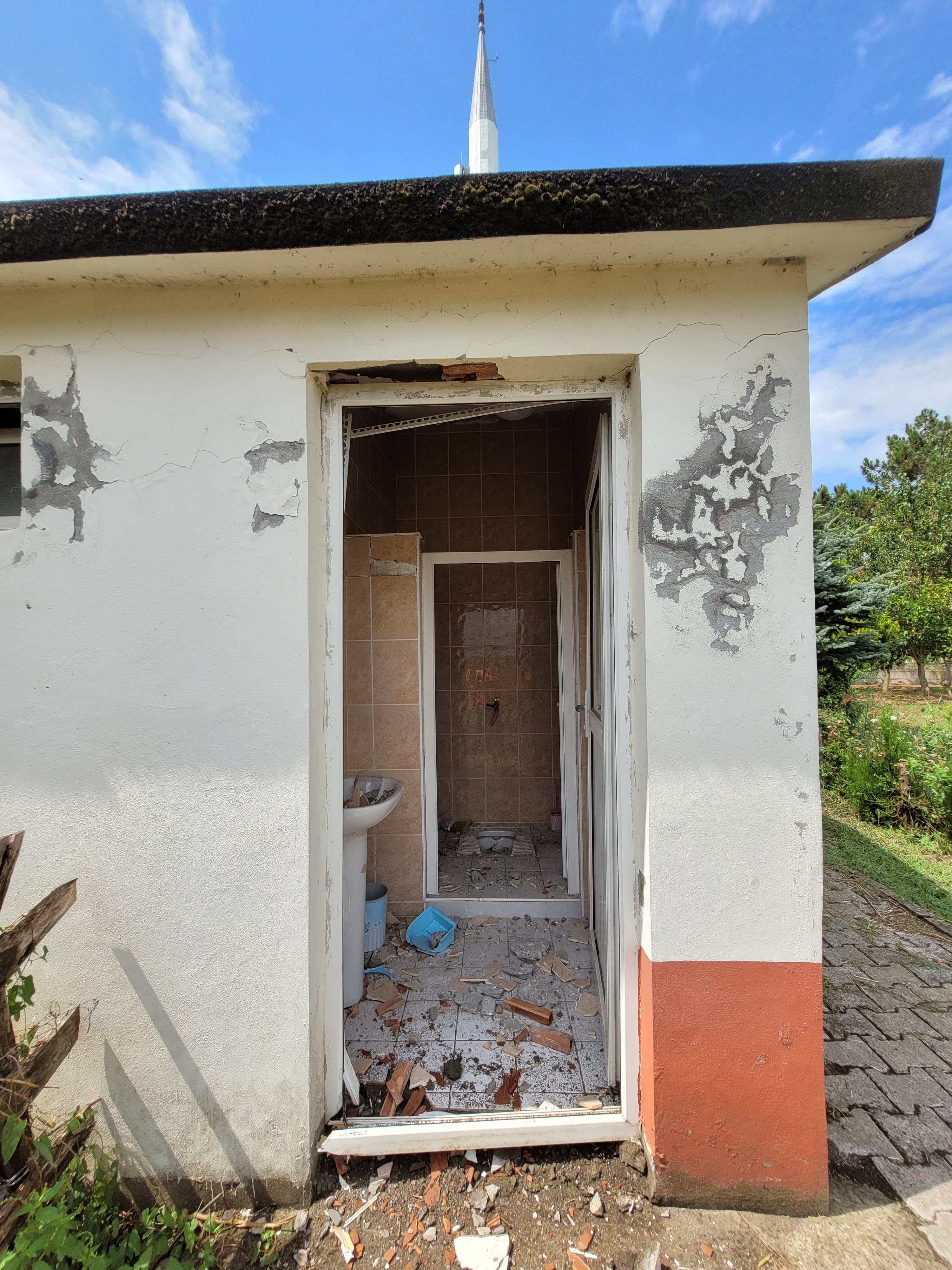 Samsun'un Çarşamba ilçesinde camiye yıldırım düştü