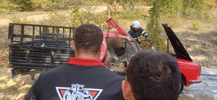 Samsun'un Asarcık ilçesinde yanan aracında ölü bulundu