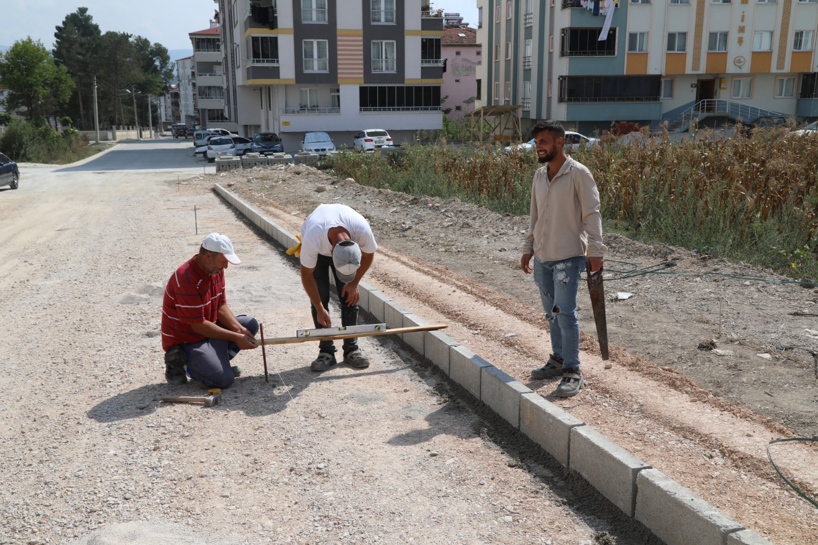 Kavak'ta kilitli parke taşı çalışmaları tüm hızıyla devam ediyor