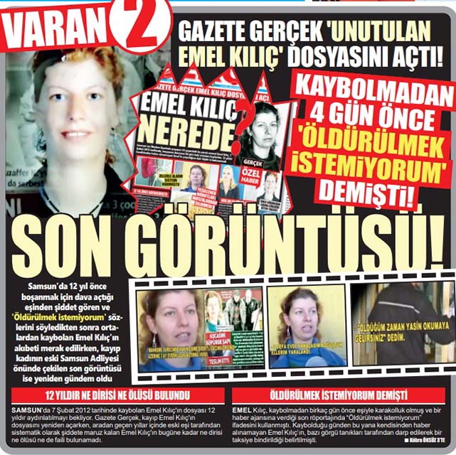 Kayıp Emel Kılıç'ın dosyası Samsun Cinayet Büroda