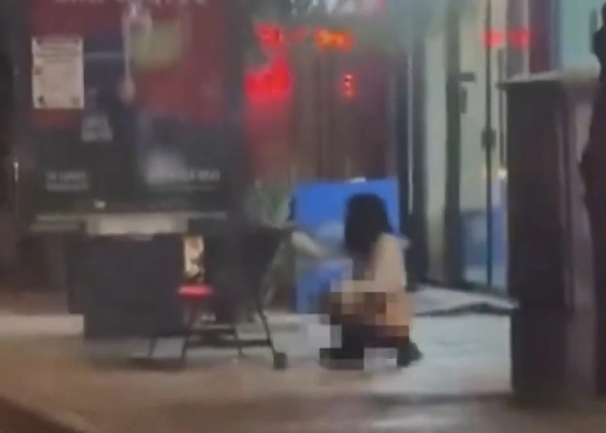 İzmir’de bir kadın sokak ortasına tuvaletini yaptı!