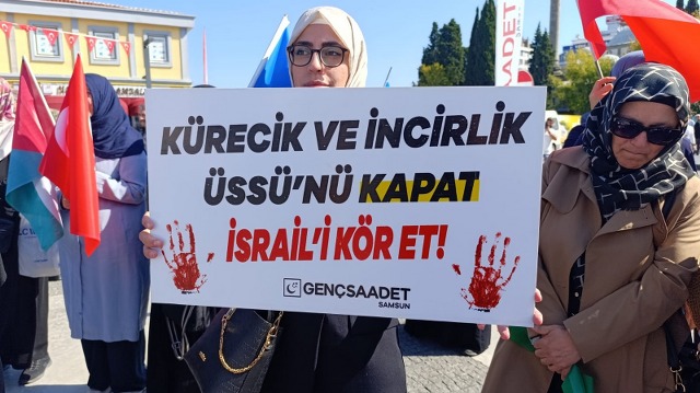 Saadet Partisi Samsun'da İsrail'i protesto etti