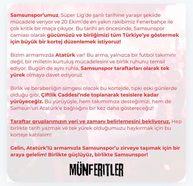 Samsunspor taraftarları kortej düzenliyor