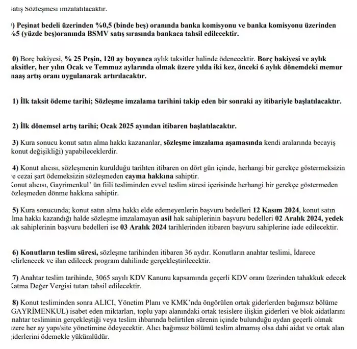 Toki tek tek açıkladı! Onlarca daire satılacak, aylık taksit ise 7.224 TL