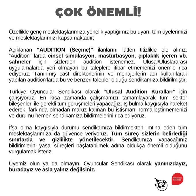 Oyunculuk seçmelerinde taciz skandalı!