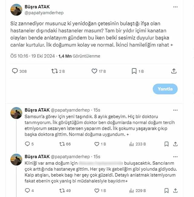 Samsun'da doğum yapan anneden şok eden iddialar!