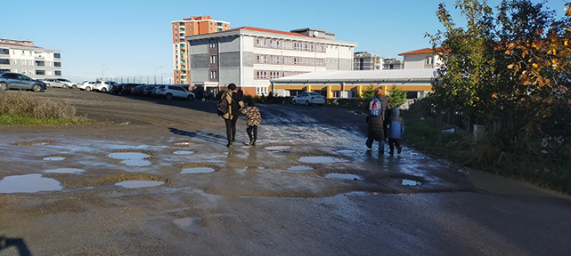 Samsun’da çileli okul yolu