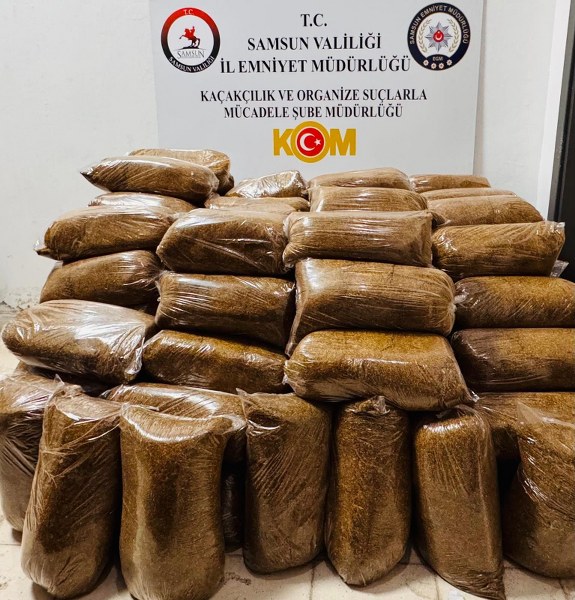 Samsun'da kaçak tütün operasyonu: 475 kilogram ele geçirildi