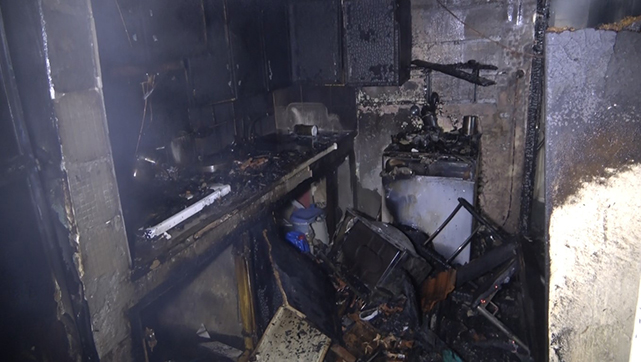 Bafra'da tek katlı ev alevlere teslim oldu