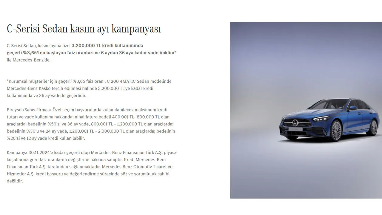 Mercedes Kasım kampanyası başladı! İşte indirimli modeller