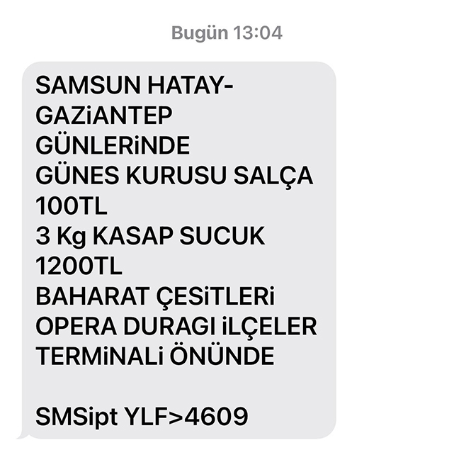 3 kilo sucuk 1.200 lira olur mu?