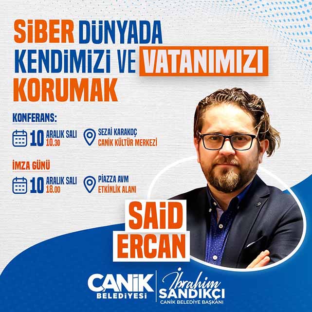 Yazar Said Ercan Canik'te