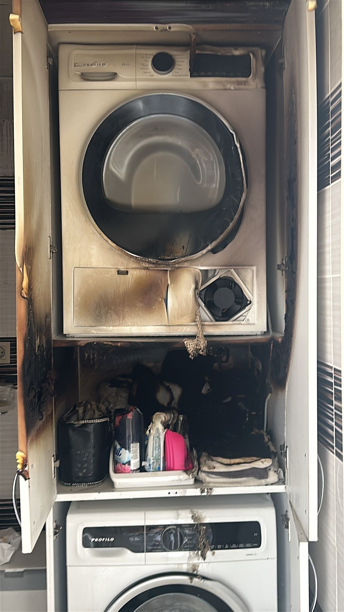 Çamaşır kurutma makinesi patladı! Aile şoke oldu