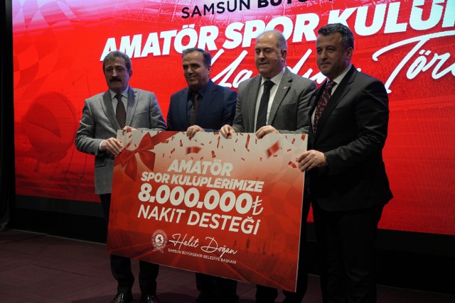Samsun Büyükşehir Belediyesi'nden amatör spor kulübüne 8 milyon TL destek