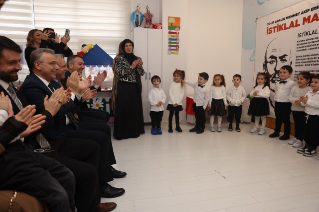 Samsun İlkadım Belediyesi kreşinde minikler İstiklal Marşı ile coşturdu