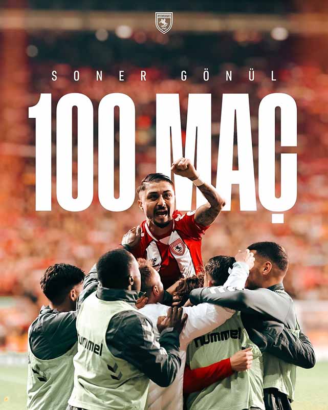 Soner Gönül Samsunspor'da 100. maçını oynadı