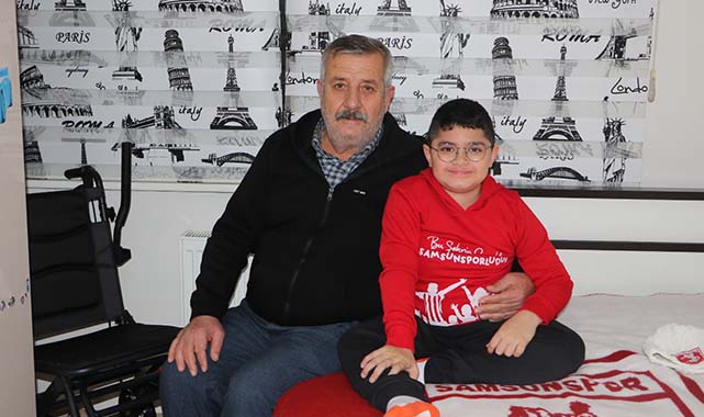 DMD hastası Doruk Efe’nin Samsunspor aşkı engel tanımıyor
