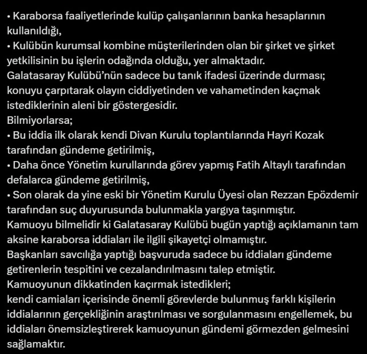 Fenerbahçe’den Galatasaray’a sert yanıt