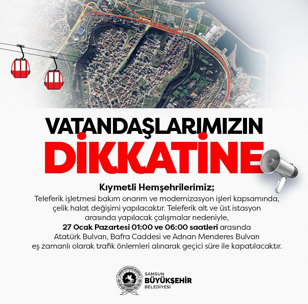 Bu saatler arası Samsun'da yollar trafiğe kapalı olacak! Dikkat