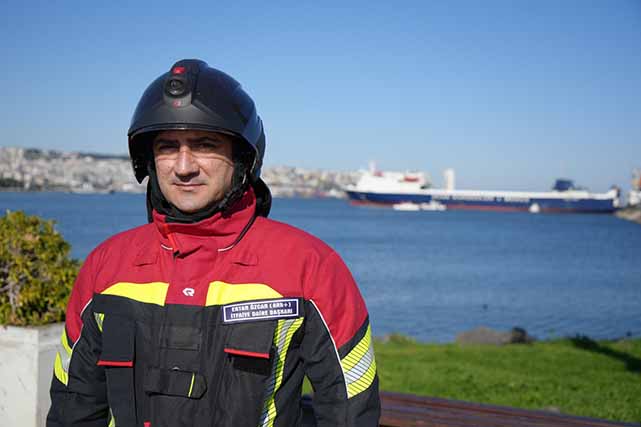 Samsun’da gemi yangını 2 saatte söndürüldü