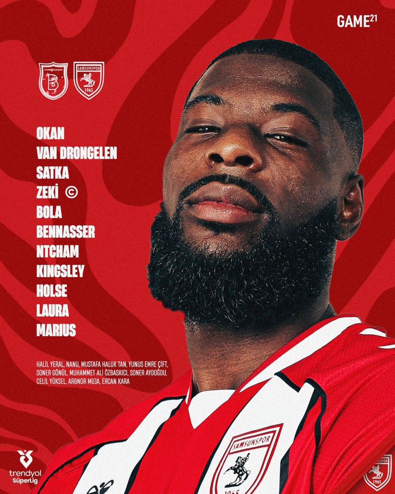 Samsunspor'un Başakşehir karşısındaki ilk 11'i belli oldu