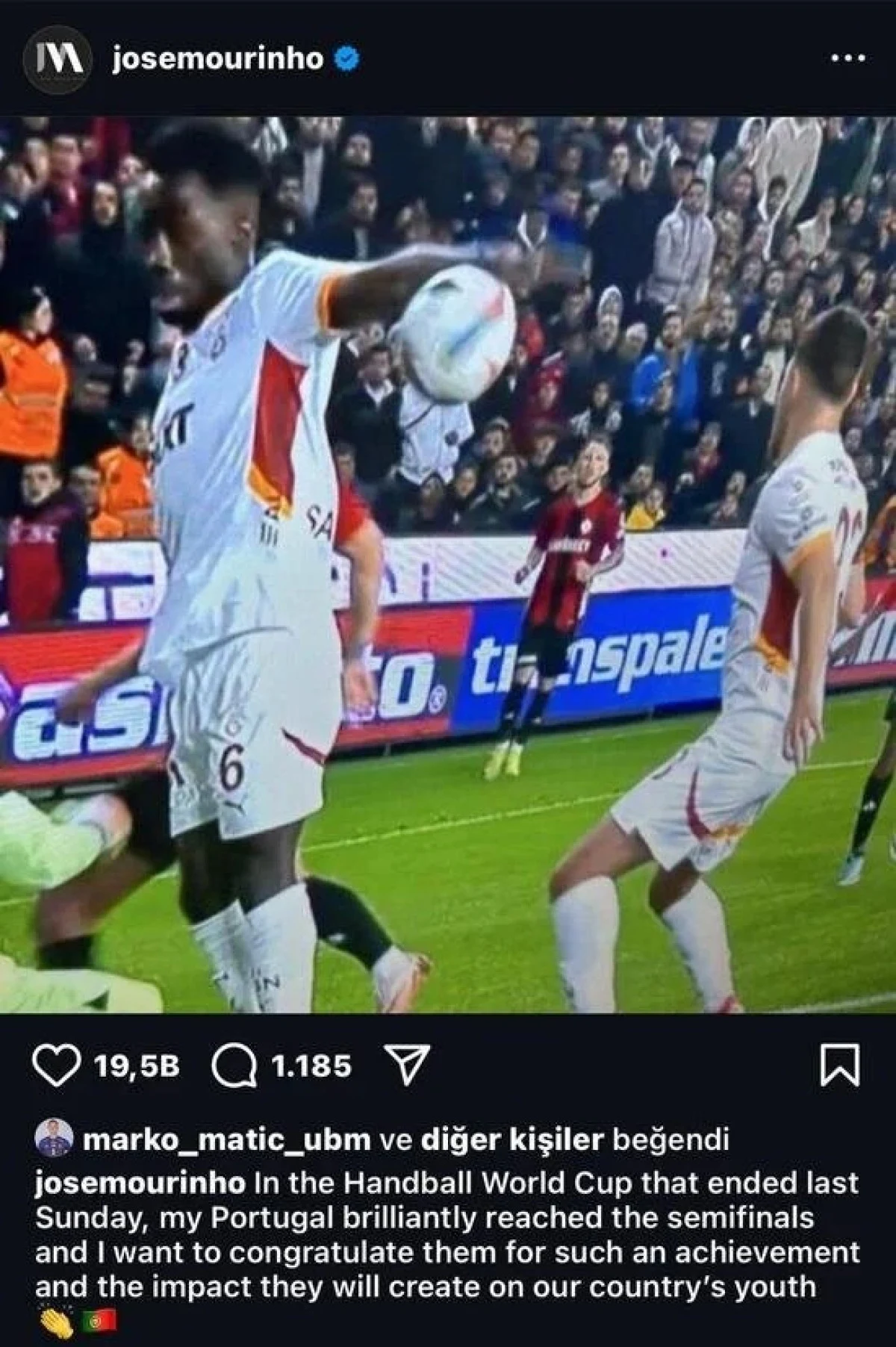 Jose Mourinho Galatasaray’ı hedef aldı: ‘Hentbol’ göndermesi!