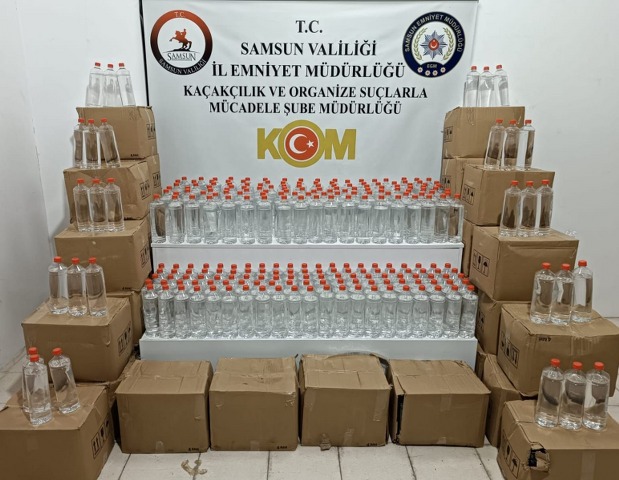 Samsun'da ev taşıma görünümlü kaçak alkol sevkiyatı