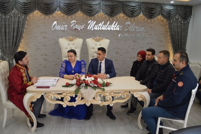 Samsun Havza'da 14 Şubat'ta nikah dairesine koştular