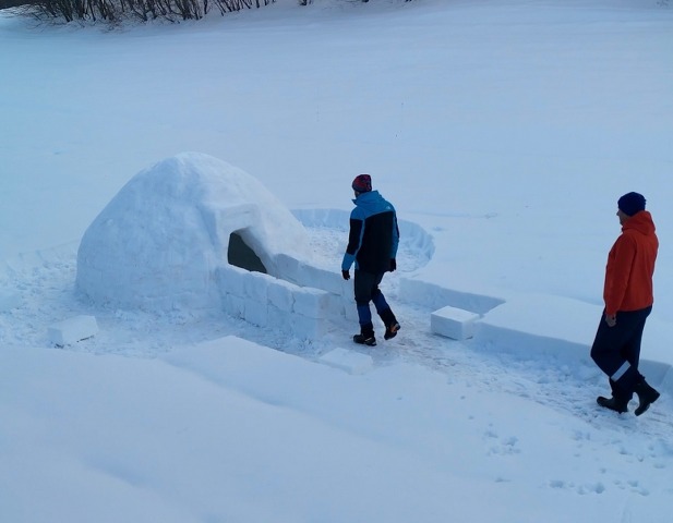 Samsun'da Eskimoların iglo evini yaptılar