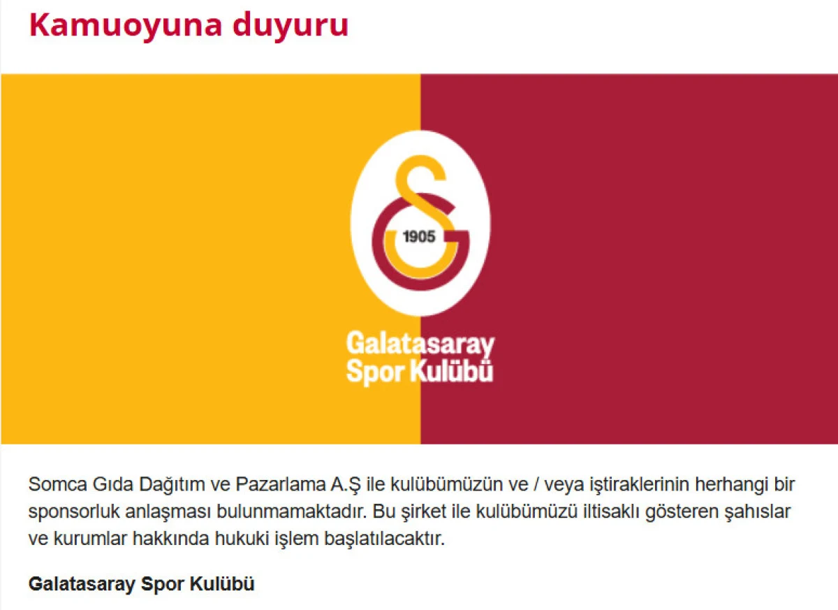 Maydonoz Döner’in Galatasaray sponsorluğu: Sarı kırmızılılardan açıklama!