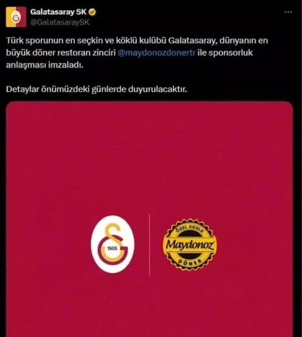 Maydonoz Döner’in Galatasaray sponsorluğu: Sarı kırmızılılardan açıklama!