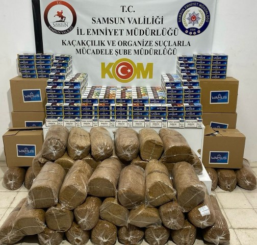 Samsun İlkadım'da 177 bin adet kaçak makaron ve 350 kilo tütün ele geçirildi! 5 gözaltı