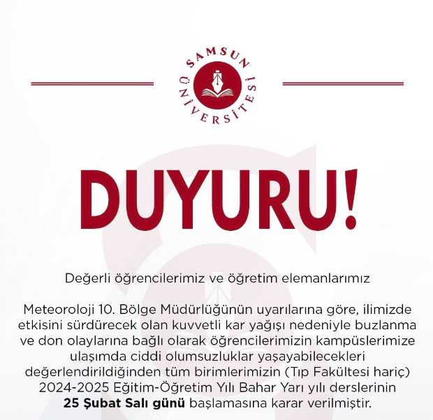 Samsun Üniversitesi’nde eğitim ve öğretime kar engeli!