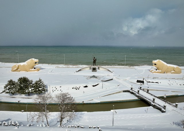 Samsun'dan kar güzel manzaralar oluşturdu