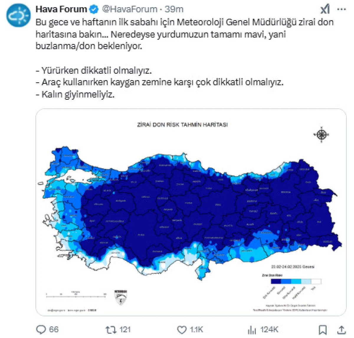 Meteoroloji’den kritik uyarı! Türkiye maviye boyandı dışarıya çıkarken dikkat