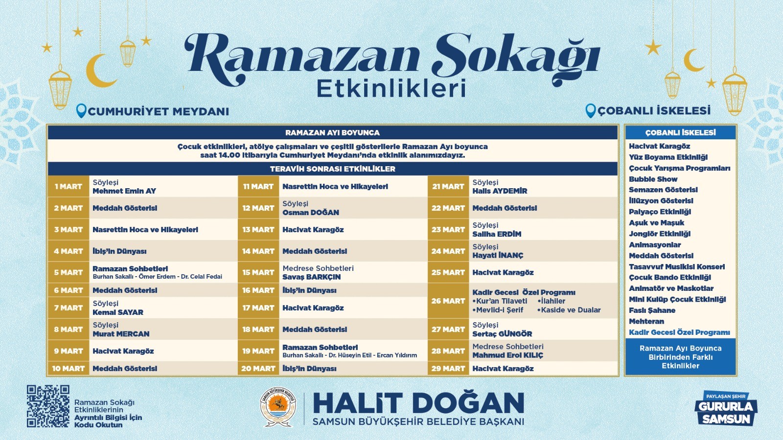 Samsun Cumhuriyet Meydanı'nda ramazan ayında ücretsiz iftar çadırı kurulacak