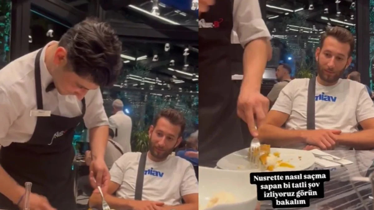 Nusr-Et’te sosyal medyayı ikiye bölen tatlı şov! “Saçma sapan tatlı şov” 