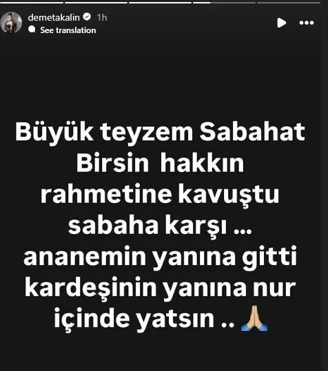 Demet Akalın’dan acı haber! “Kardeşinin yanına gitti, nur içinde yatsın”