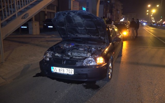 Samsun Bafra'da hurdaya dönen araçtan sağ çıktı