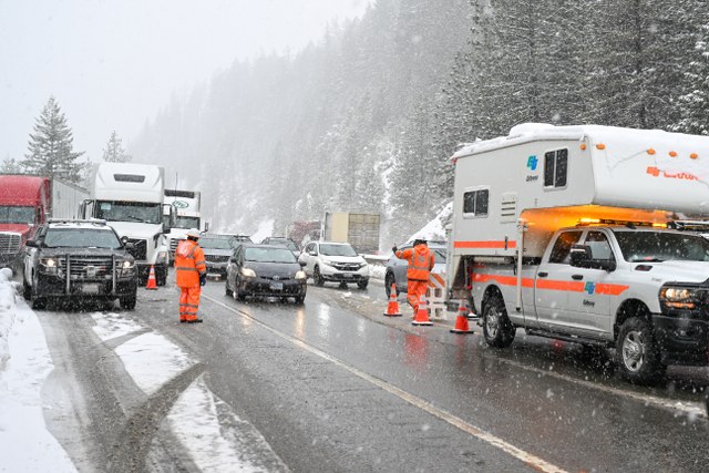 ABD'nin California eyaletinde kar fırtınasına rağmen köpeklerini gezdirdiler