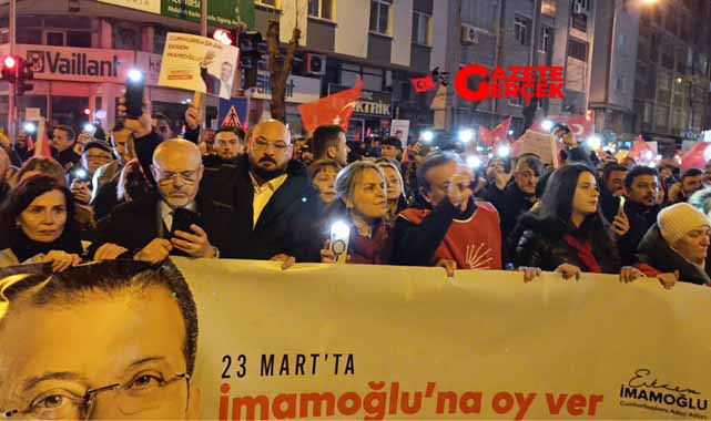 CHP Samsun Ekrem İmamoğlu'nun gözaltına alınmasını yürüyerek protesto etti