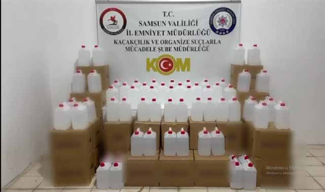 Samsun Tekkeköy'de kaçakçılık operasyonu! Alışveriş kolilerinin içinden 1 ton etil alkol çıktı