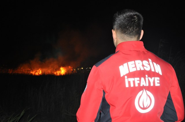Göksu Deltası'nda yangın çıktı! Arazinin bataklık olması ekipleri zorluyor