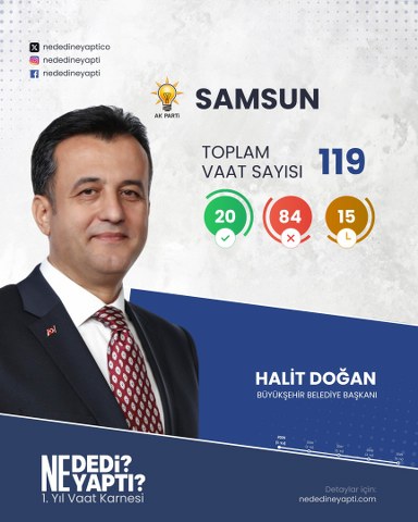 Samsun'da Doğan, Kurnaz ve Türkel'in işte 1 yılda hayata geçirdiği vaat sayısı