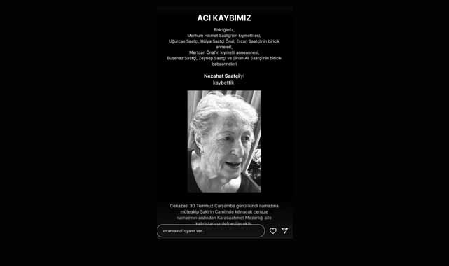 Ercan Saatçi'nin acı günü!