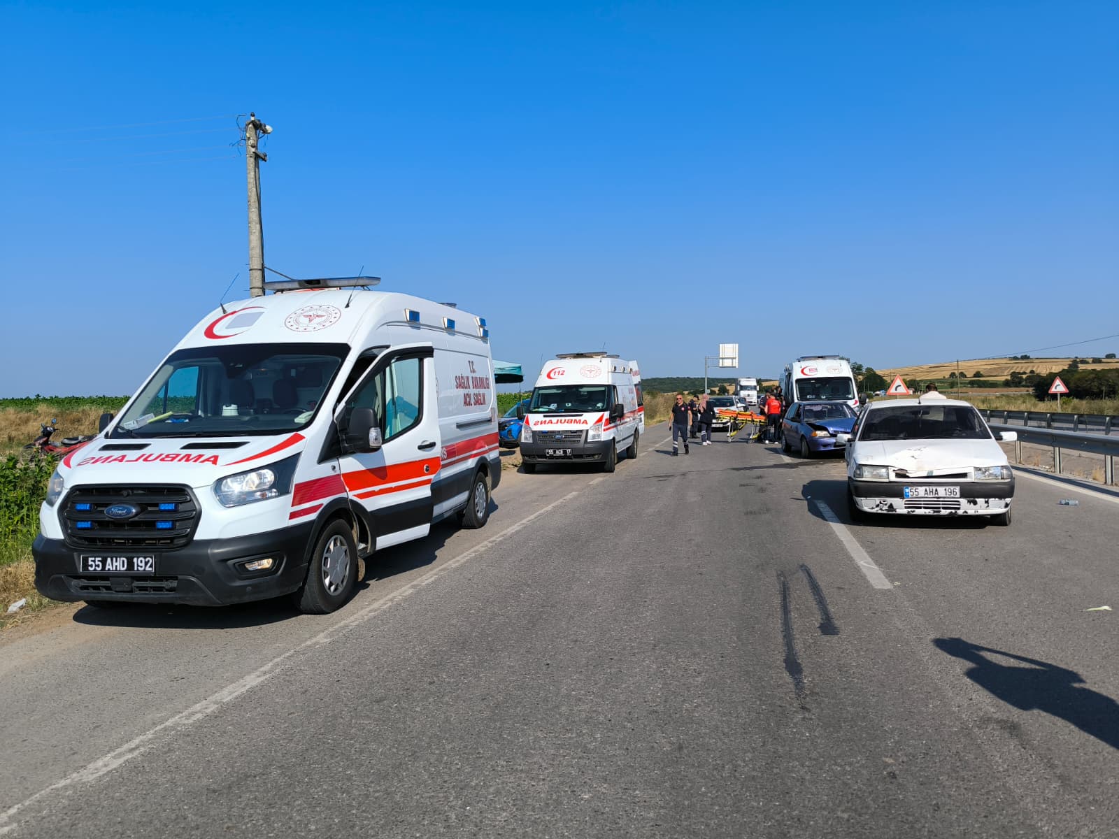 Samsun Bafra'da trafik kazası! Çok sayıda yaralı var