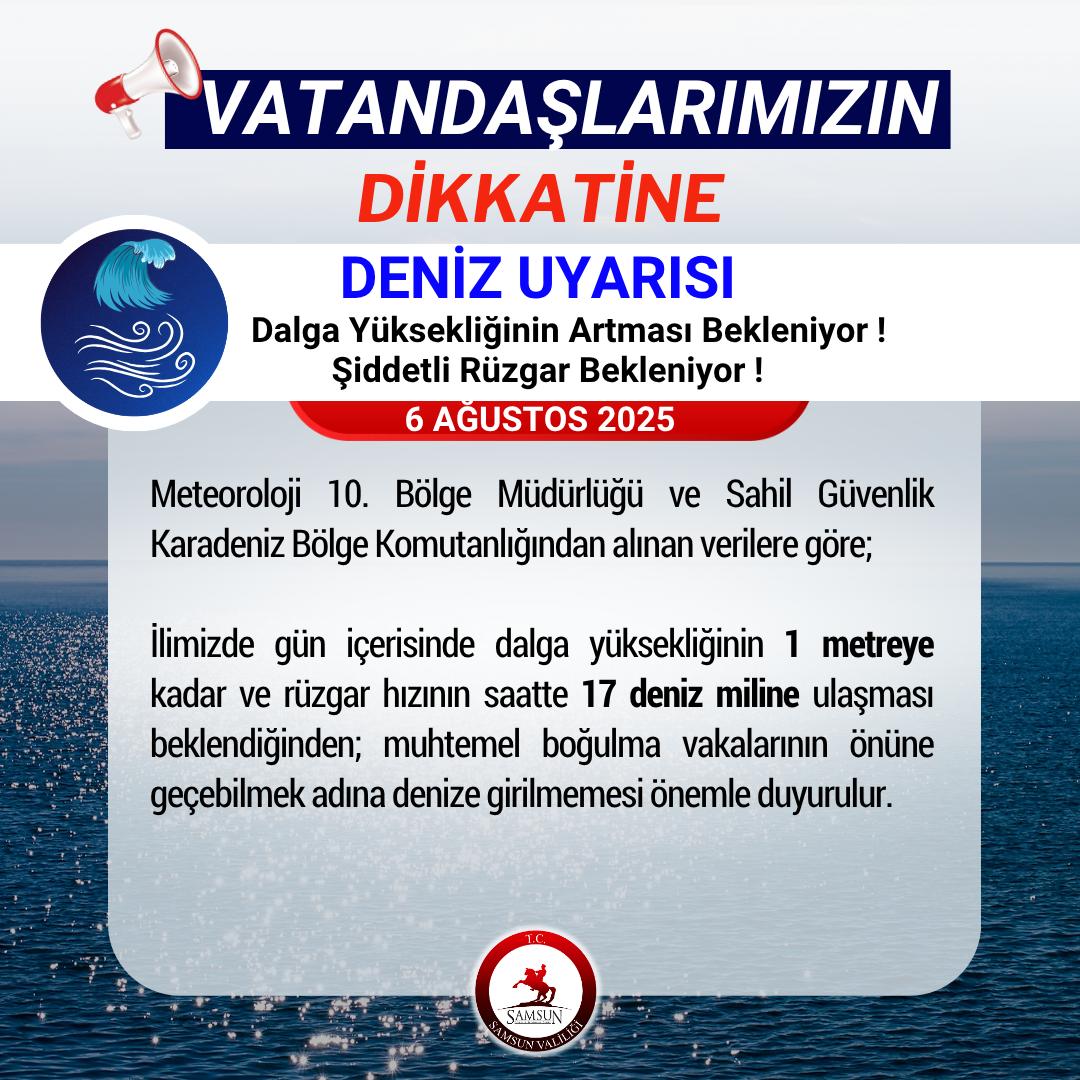 Samsun'da 6 Ağustos Çarşamba denize girmek yasak!