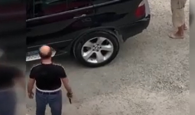 Samsun'da otoparkta silahlı kavga! Olay anı kamerada